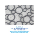 Commode Mat 2.0 Disposable Toilet Floor Mat, Non-Slip Rubber, 22 x 22, Gray/White, 6/Carton