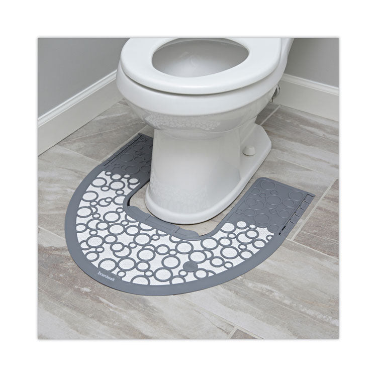 Commode Mat 2.0 Disposable Toilet Floor Mat, Non-Slip Rubber, 22 x 22, Gray/White, 6/Carton