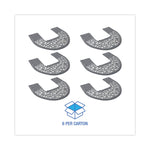 Commode Mat 2.0 Disposable Toilet Floor Mat, Non-Slip Rubber, 22 x 22, Gray/White, 6/Carton