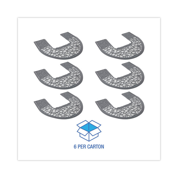 Commode Mat 2.0 Disposable Toilet Floor Mat, Non-Slip Rubber, 22 x 22, Gray/White, 6/Carton