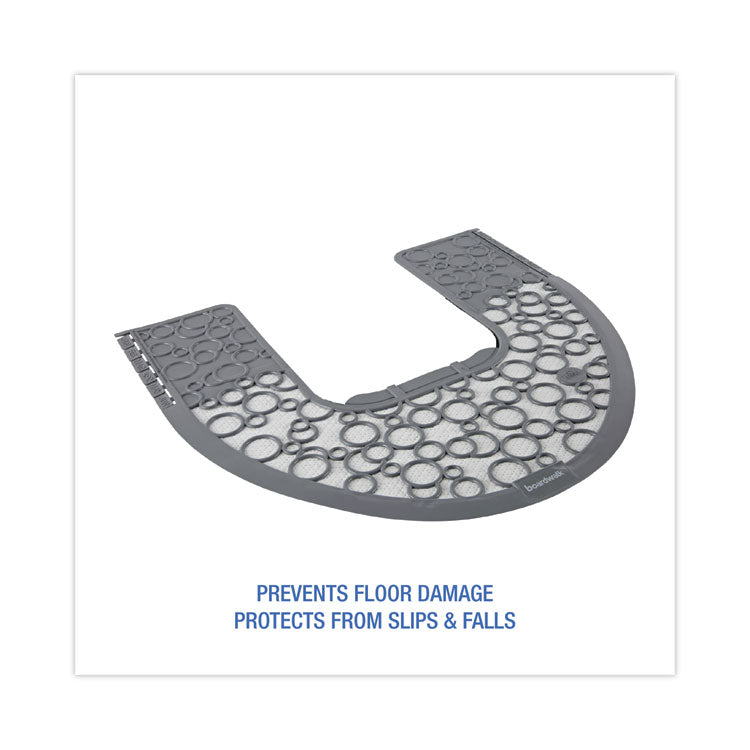 Commode Mat 2.0 Disposable Toilet Floor Mat, Non-Slip Rubber, 22 x 22, Gray/White, 6/Carton