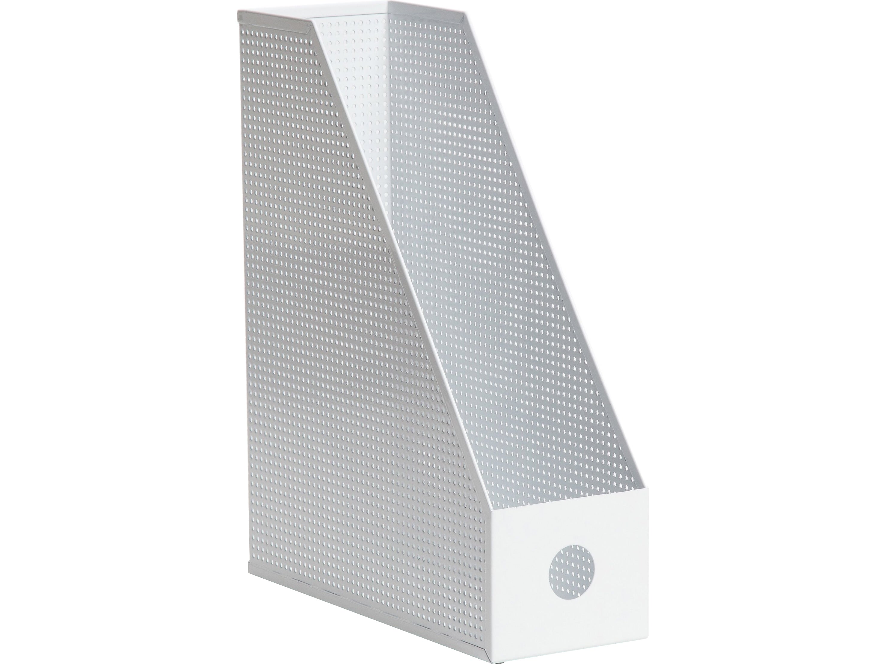 U Brands The Perforated Collection Metal Magazine File Holder, White (5716U01-06)