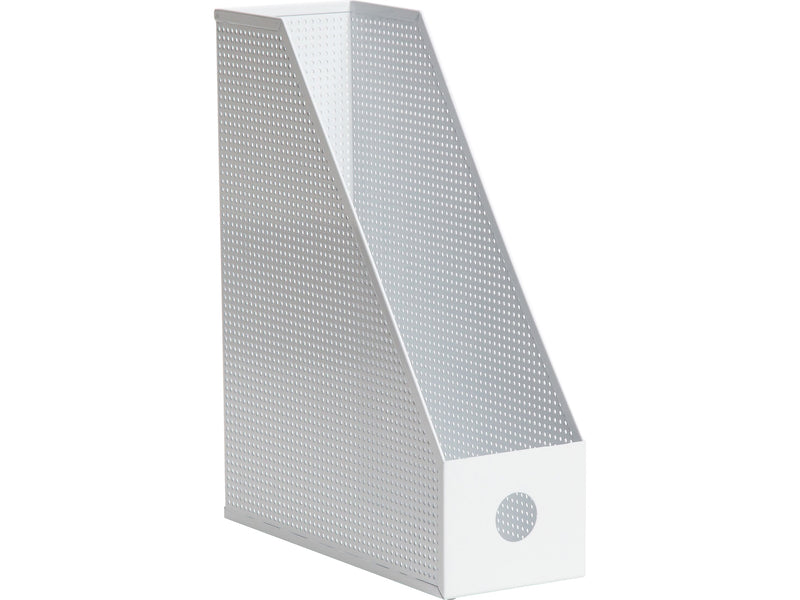 U Brands The Perforated Collection Metal Magazine File Holder, White (5716U01-06)