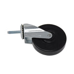 Replacement Bayonet-Stem Swivel Casters, Threaded Stem (0.28" x 1.5"), 4" Hard Rubber Wheel, Black