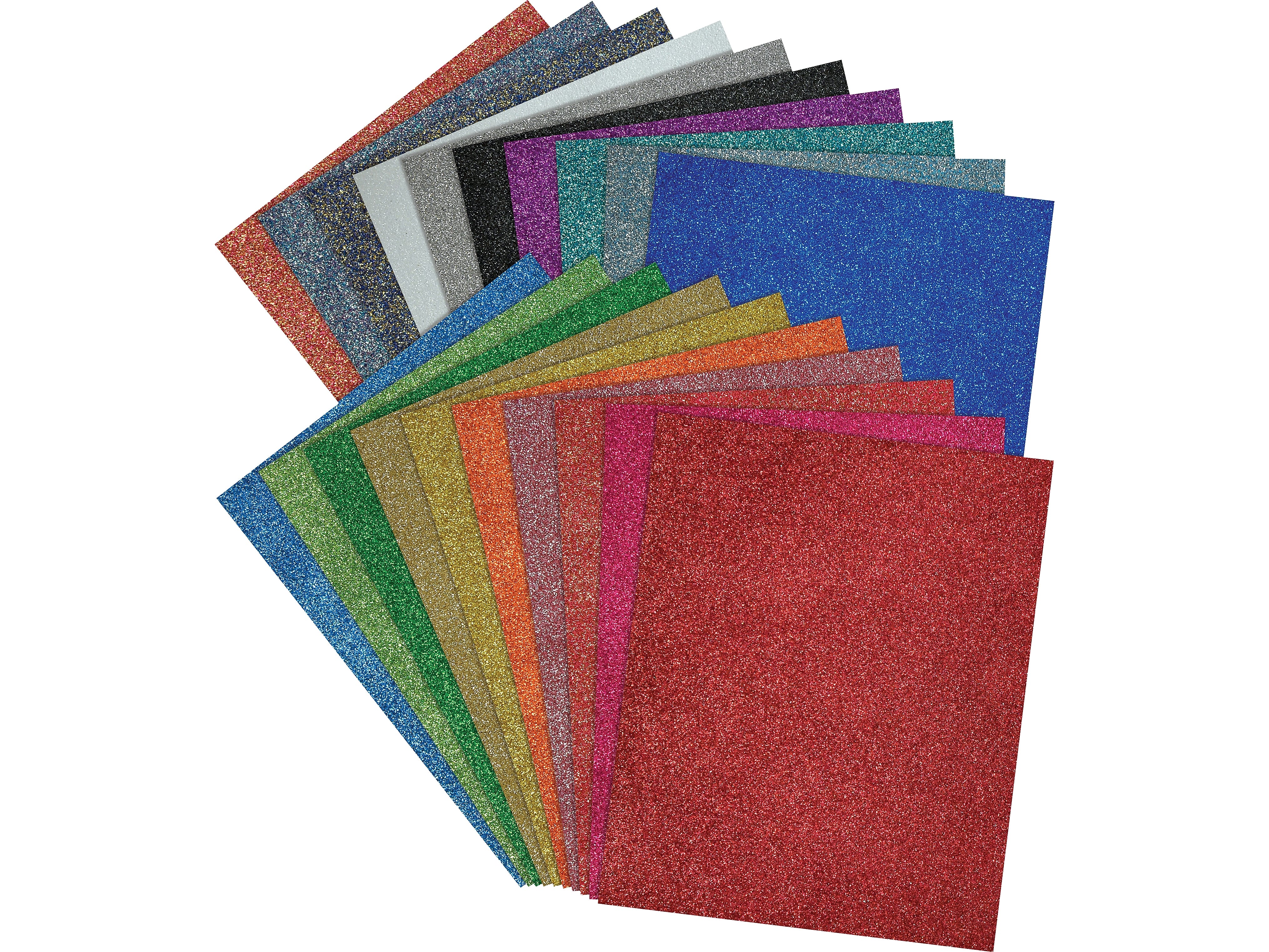 Better Office Glitter EVA Foam Sheets, Assorted Colors, 20/Pack (01152)