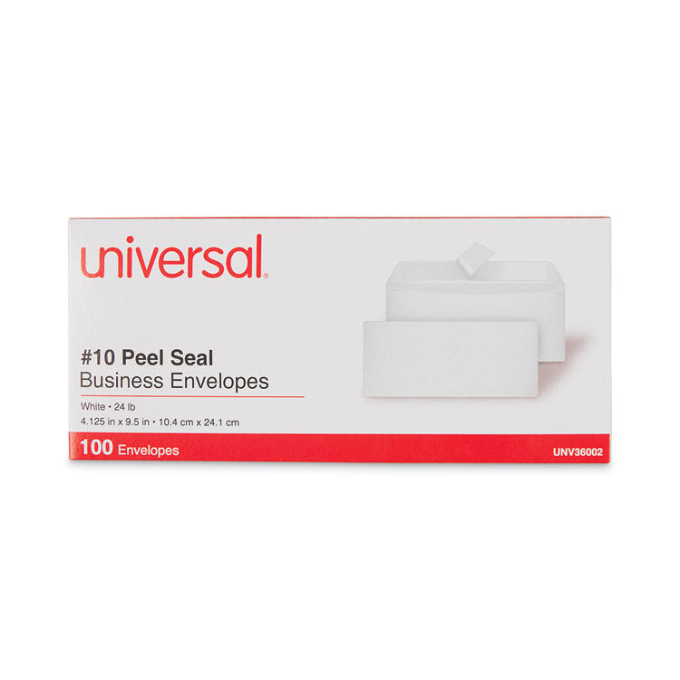 Peel Seal Strip Business Envelope, #10, Square Flap, Self-Adhesive Closure, 4.13 X 9.5, White, 100/box