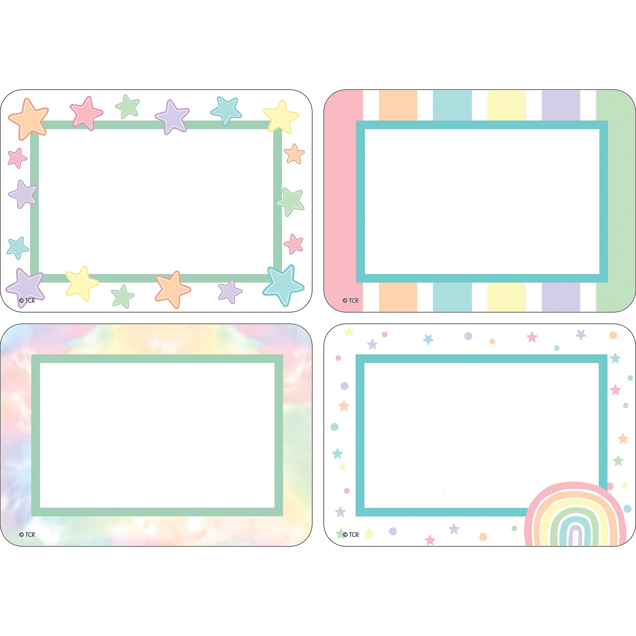 Teacher Created Resources Pastel Pop School Name Tags, 5.25" x 4.38", 216/Pack, 6 Packs/Bundle (TCR8421-6)