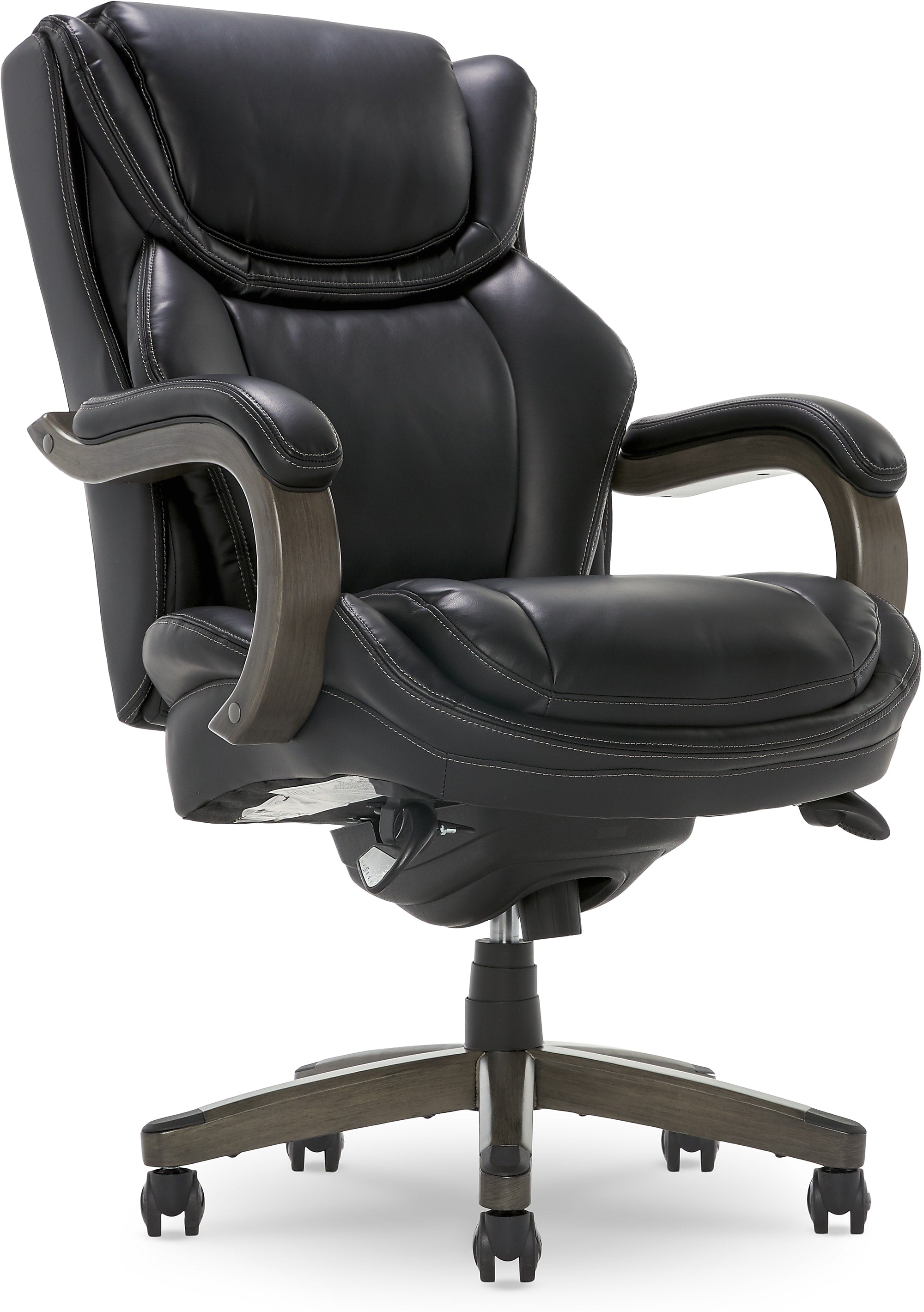 La-Z-Boy Harnett Ergonomic Faux Leather Swivel Executive Chair, Black (46253A)