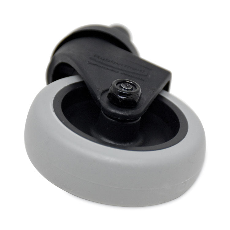 Replacement Bayonet-Stem Swivel Casters, Grip Ring Stem, 3" Soft Rubber Wheel, Black