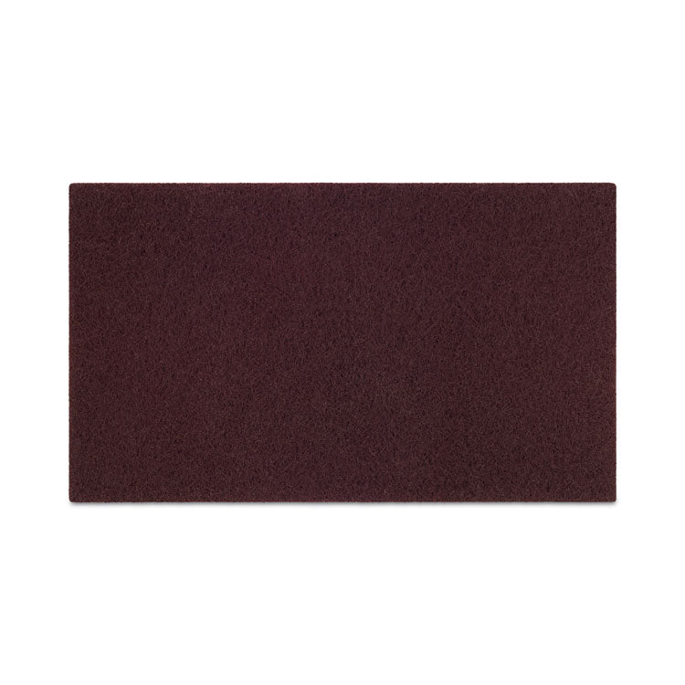 Deep Scrub Pads, 20 x 14, Maroon, 10/Carton
