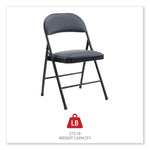 Alera Leather Office Folding Chair, Black, 4/Carton (ALECA9416)