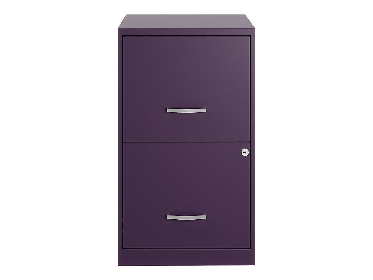 Space Solutions SOHO Smart File 2-Drawer Vertical File Cabinet, Letter Size, Lockable, Midnight Purple (25273)