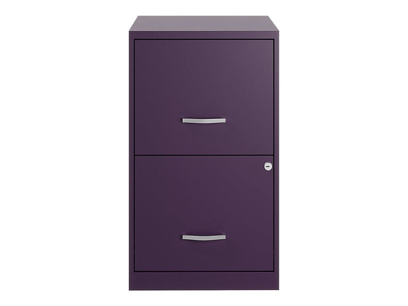 Space Solutions SOHO Smart File 2-Drawer Vertical File Cabinet, Letter Size, Lockable, Midnight Purple (25273)