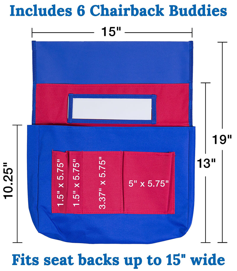 Carson Dellosa Education Red and Blue Chairback Buddy, 6/Pack