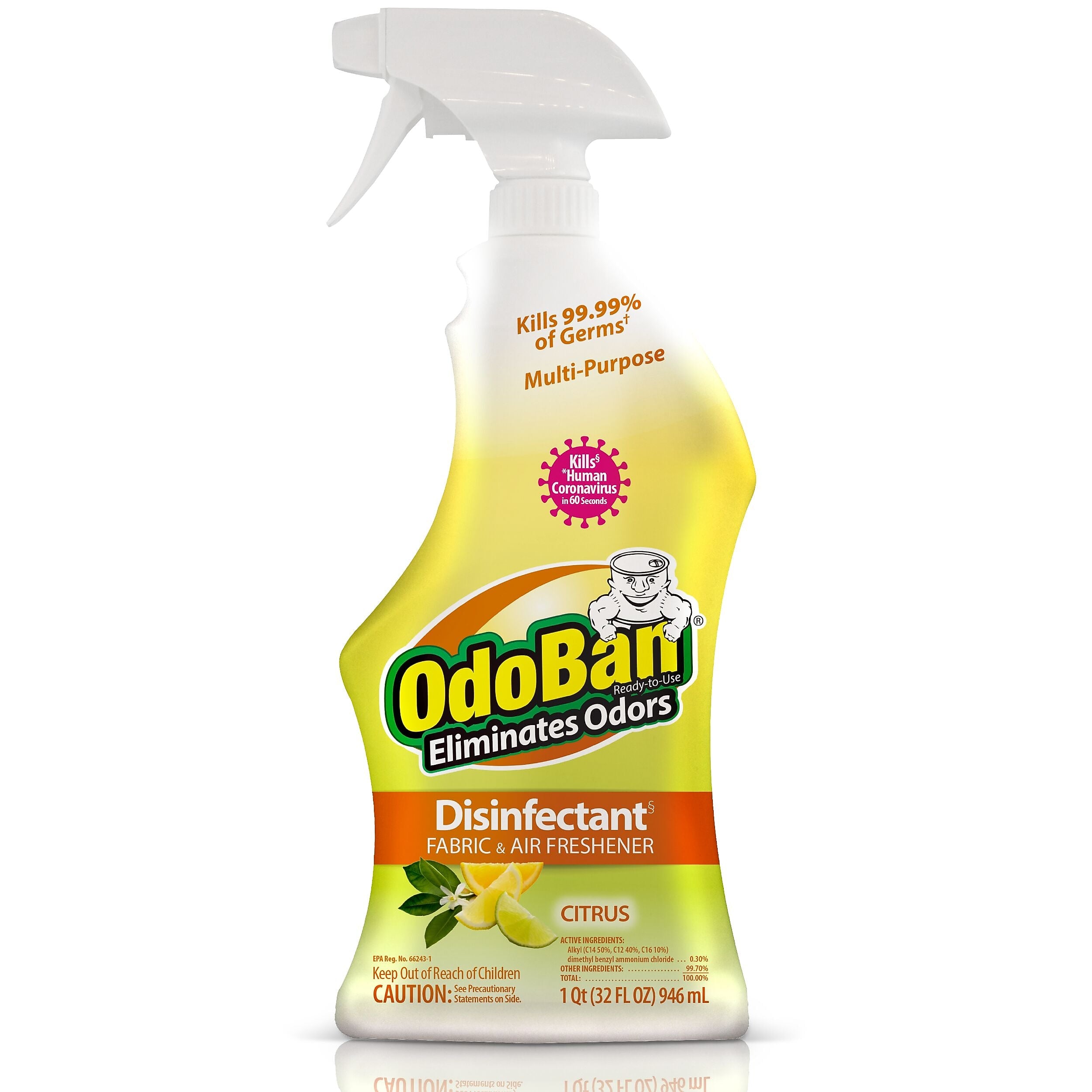 OdoBan Air Freshener & Deodorizer Spray, Citrus Scent, 32 oz. (910601-Q6)