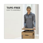 SmoothMove Classic Moving/Storage Boxes, Half Slotted Container (HSC), Small, 12" x 15" x 10", Brown/Blue, 10/Carton