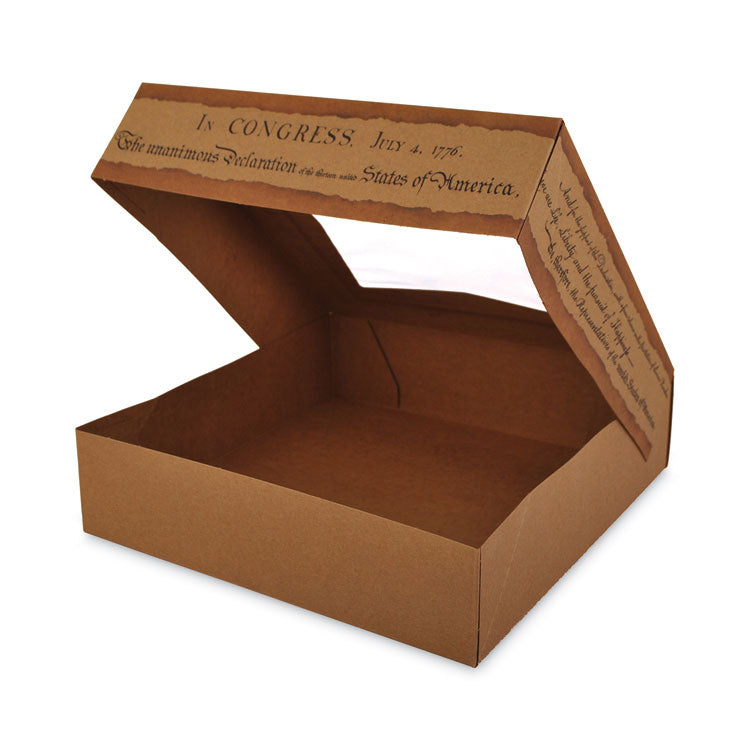 Window Flag Design Pie Boxes, 8 x 8 x 2.5, White, Paper, 150/Carton