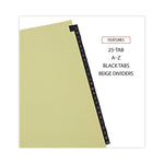 Deluxe Preprinted Simulated Leather Tab Dividers With Gold Printing, 25-Tab, A To Z, 11 X 8.5, Buff, 1 Set
