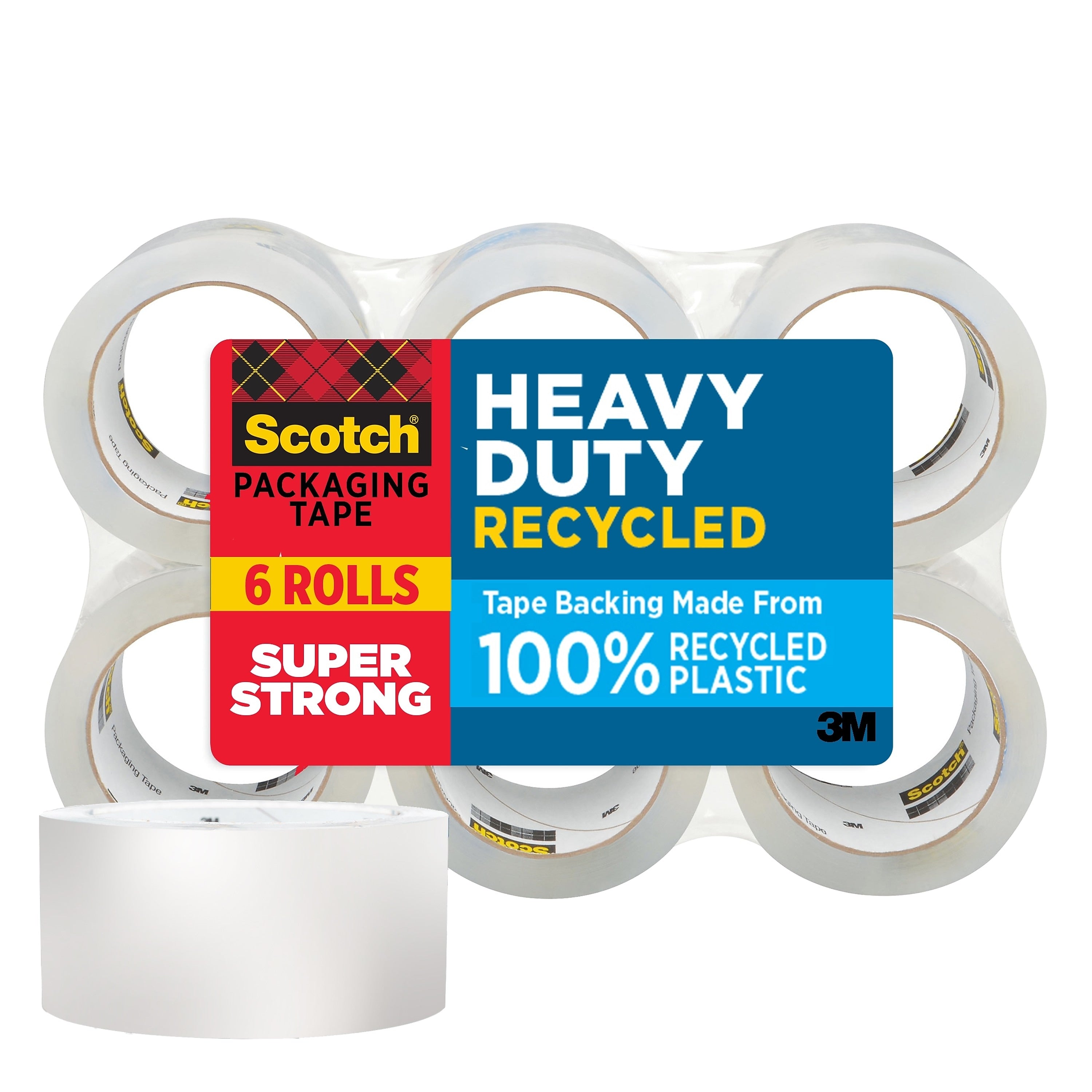Scotch Heavy Duty Packing Tape, 1.88" x 54.6 yds., Clear, 6/Pack (7750-6)