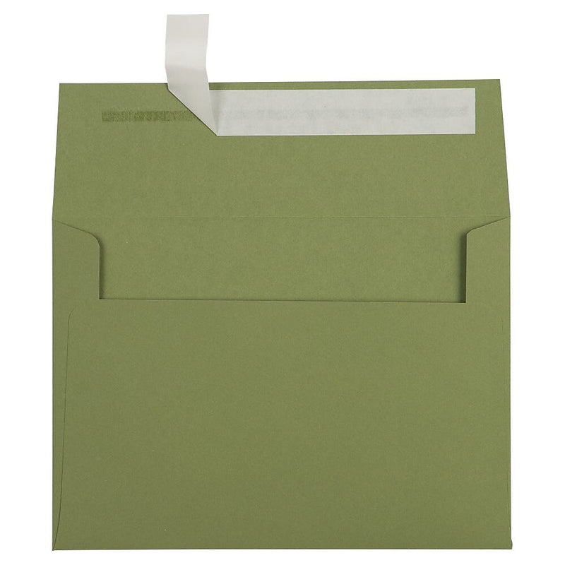 LUX Self Seal A7 Invitation Envelope 5 1/4" x 7 1/4", Avocado Green, 50/Pack (EX4880-27-50)