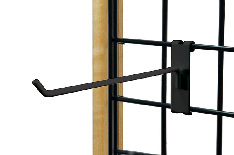 Nahanco 10" Gridwall Hook, Black, 12/Pack (GWH10B)