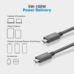 CODi 3' USB-C Power Cable, Male to Male, Black (A01150)