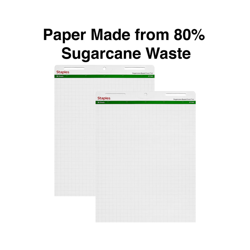 Staples Easel Pads, 27" x 35", White, 50 Sheets/Pad, 4 Pads/Carton (ST17640)