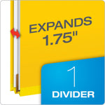 Pendaflex Pressboard Classification Folder, 1-Dividers, 1 3/4" Expansion, Letter Size, Yellow, 10/Box (23734)