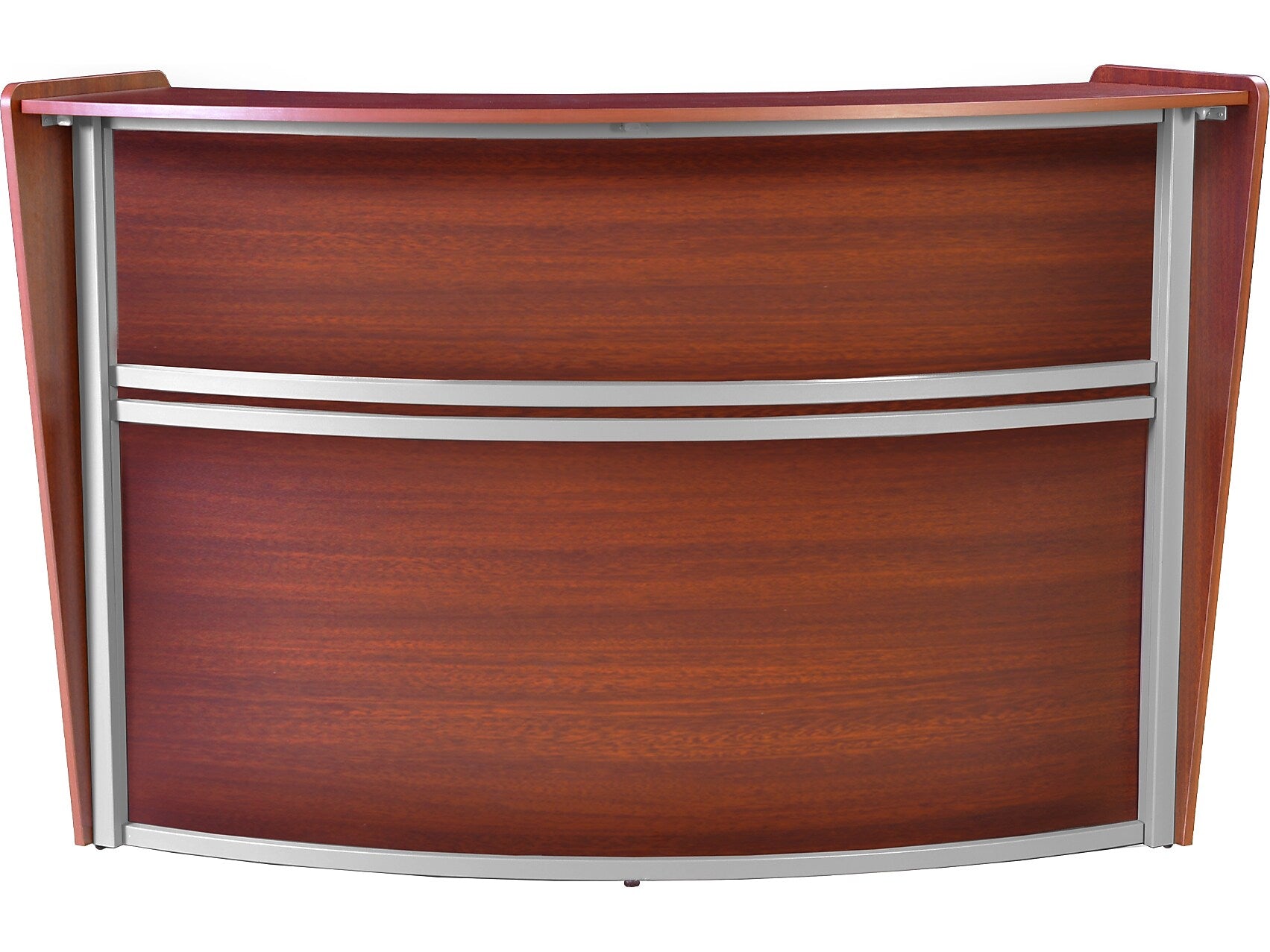 Regency Marque 72"W Curved Reception Desk Workstation, Cherry (77290CH)