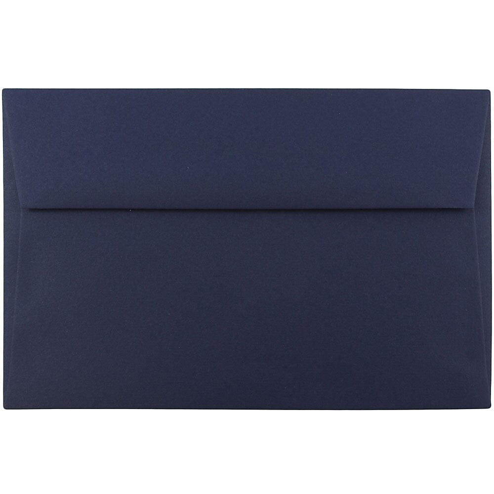 JAM Paper A9 Booklet Envelope 5 3/4" x 8 3/4", Navy Blue, 100/Pack (LEBA792d)