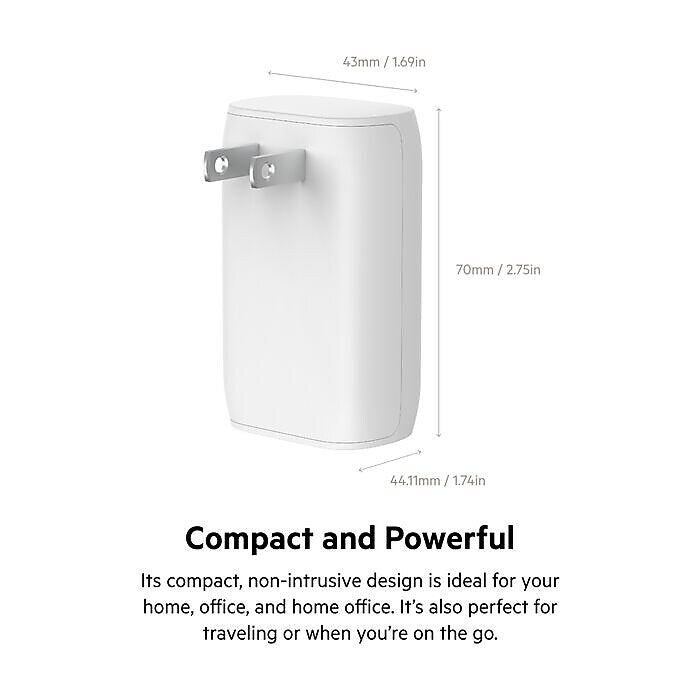 Belkin BOOSTCHARGE USB Type-A/C Universal Dual Wall Charger, White (WCB007dq1MWH-B5)