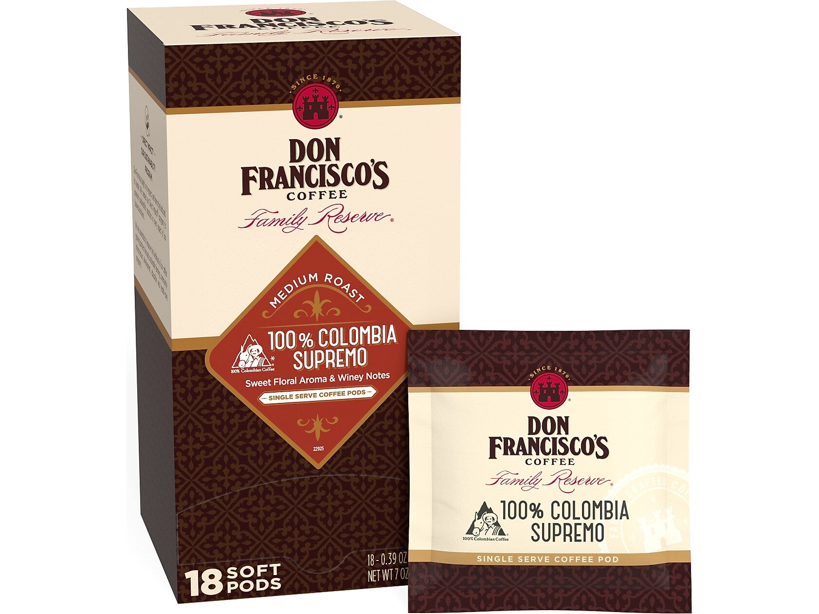 Gavina Don Francisco's Colombia Supremo Coffee Pods, Medium Roast, 18/Box (4506)