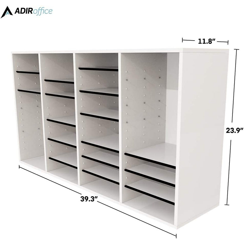AdirOffice 500 Series 36-Compartment Literature Organizers, 39.3" x 11.8", White, 2/Pack (500-36-WHI-2PK)