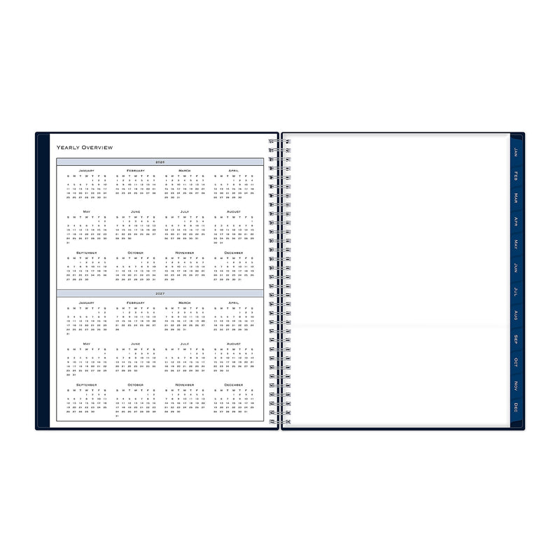 2026 Blue Sky Passages 8.5" x 11" Calendar Year Weekly & Monthly Planner, Faux Leather Cover, Navy (148659-26)