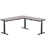 VersaDesk PowerLift 72"W Electric L-Shaped Adjustable Standing Desk, Gray/Black (PLLSD7272-BG-APP)