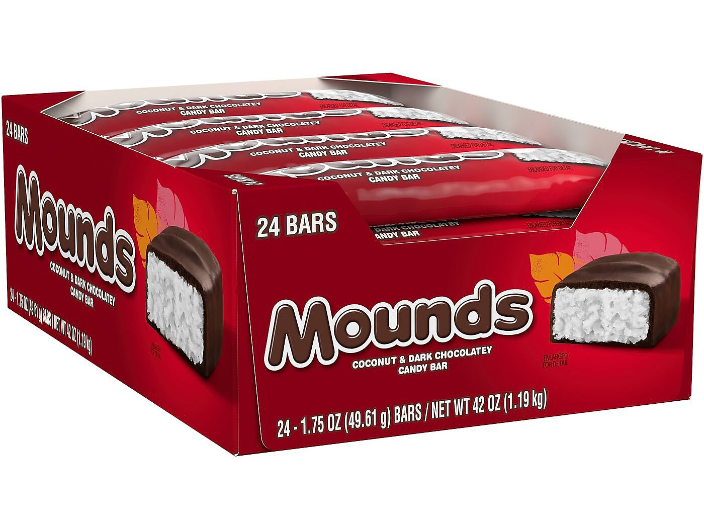 Mounds Coconut and Dark Chocolate Candy Bar, 42 oz., 24/Box (34000-01817)