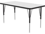 Correll Rectangular Activity Table, 36" x 24", Height-Adjustable, Frosty White/Black (A2436DE-REC-80)