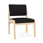 Lesro Lenox Wood Fabric Guest Chair, Armless, Open House Black/Natural (LW1102.WNA-01OHBK)
