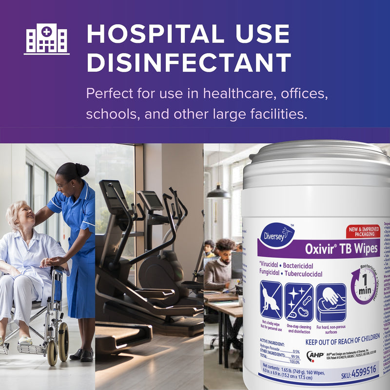 Diversey Oxivir Tb Disinfecting Wipes, 160/Pack (4599516)