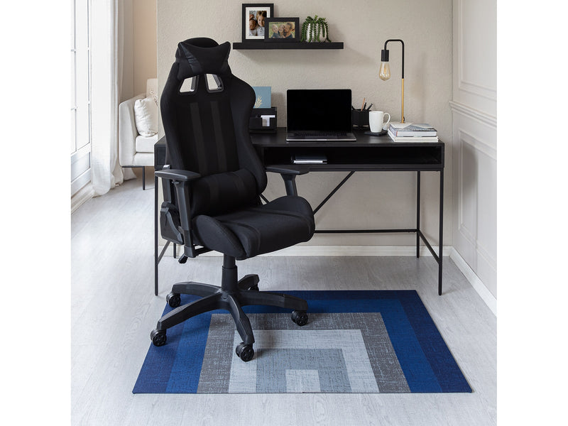 Anji Mountain Rug'd Ponca Carpet & Hard Floor Chair Mat, 36" x 48", Blue/Gray Polyester (AMB9039)