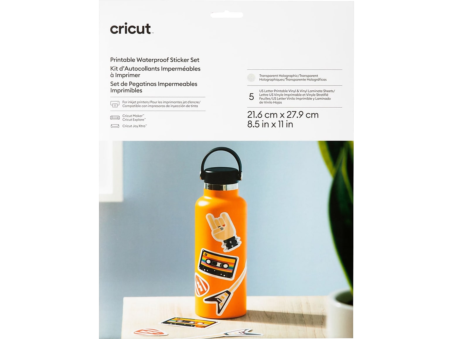 Cricut Die Cutting Printable Waterproof Holographic Sticker Set, Clear (2010350)