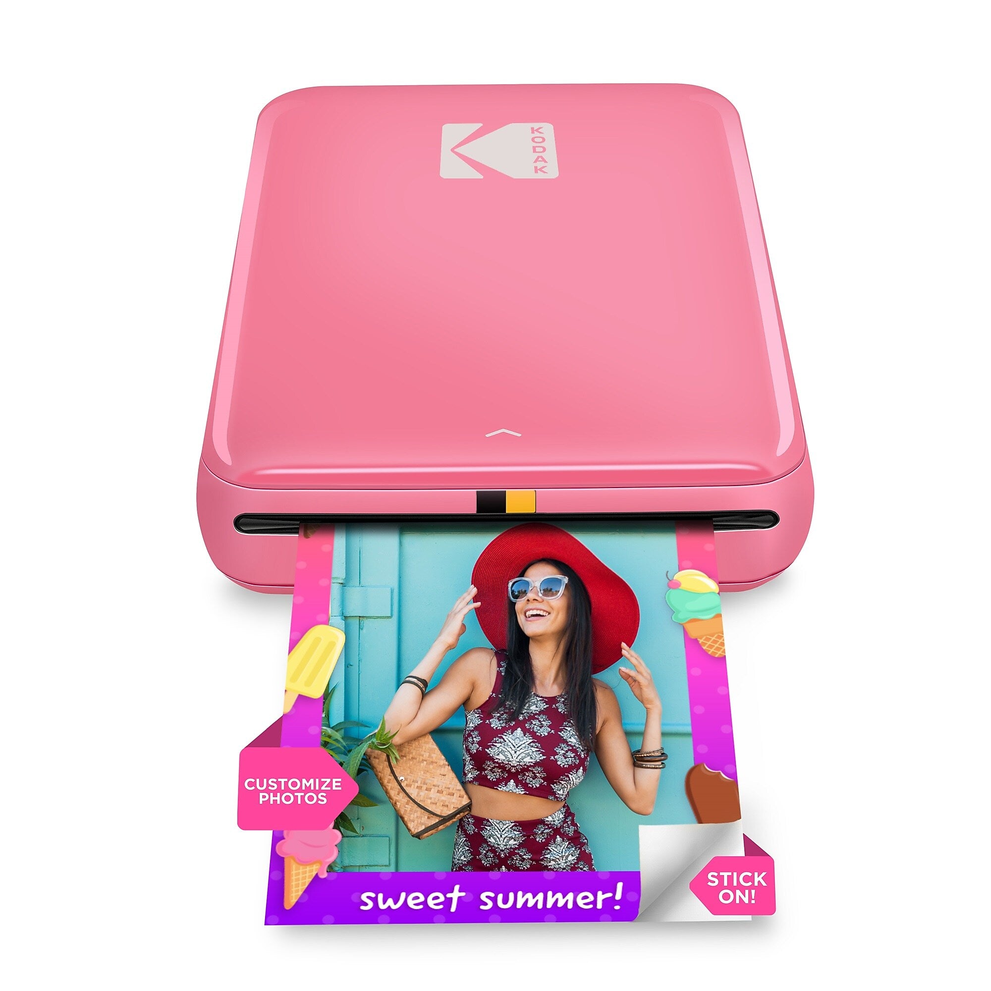 Kodak Step Mobile Zero Ink Instant Photo Printer, Single-Function, Pink (RODMP20AMZP)