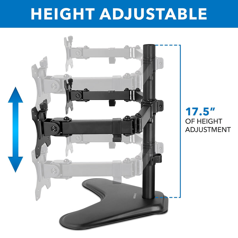 Mount-It! Adjustable Dual Monitor Arms, Up To 32" Monitors, Black (MI-2781)