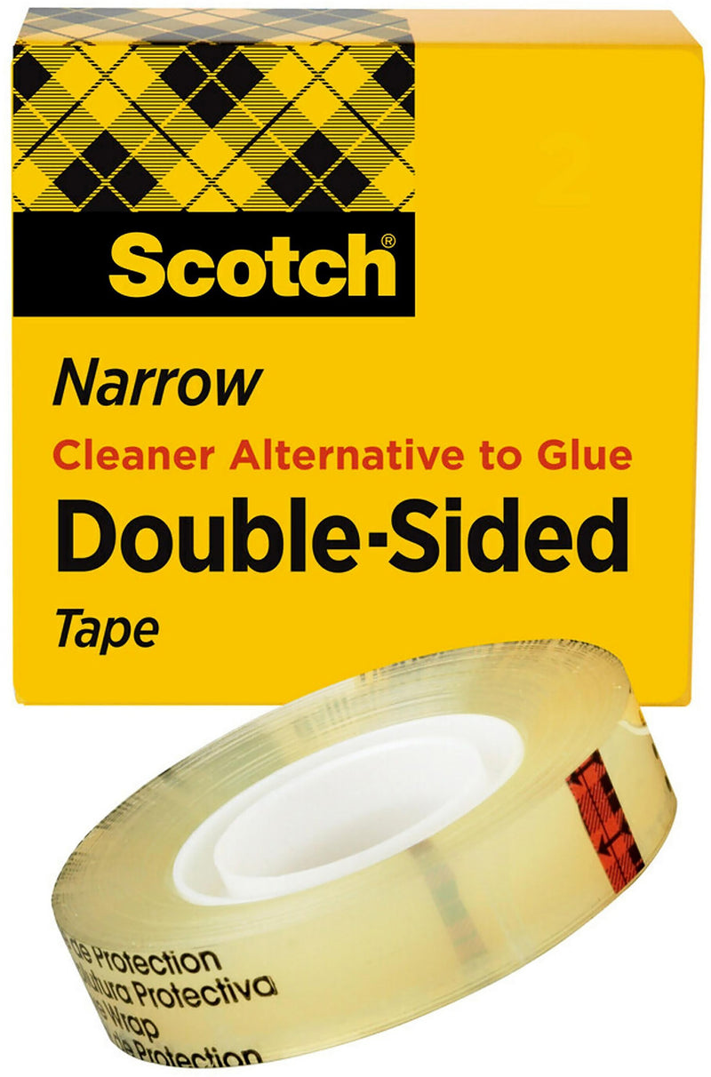 Scotch Permanent Double Sided Tape Refill, 1/2" x 36 yds., 12/Pack (665-12PK)