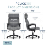 Click365 Classic Ergonomic Bonded Leather Executive Big & Tall Chair, 350 lb. Capacity, Gray (CCHR10023D)