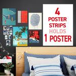 Command Small Poster Strips, White, 4 Strips/Pack, 100 Sets/Pack (17024CABPK)