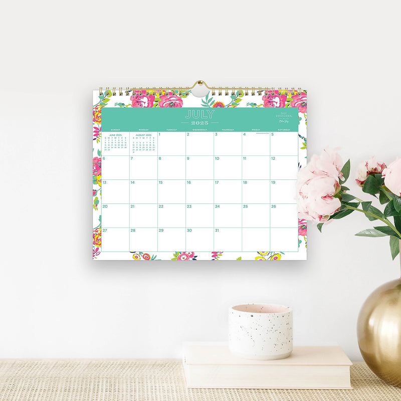 2025-2026 Day Designer for Blue Sky Peyton White 8.75" x 11" Academic Monthly Wall Calendar, Reversible (107936-A26)