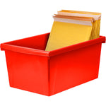 Storex Plastic Medium Classroom Storage Bin, 16.75"x 11.87"x 8.28", Red, Pack of 2 (STX61483U06C-2)