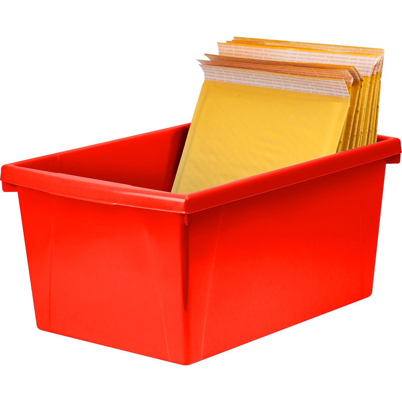 Storex Plastic Medium Classroom Storage Bin, 16.75"x 11.87"x 8.28", Red, Pack of 2 (STX61483U06C-2)