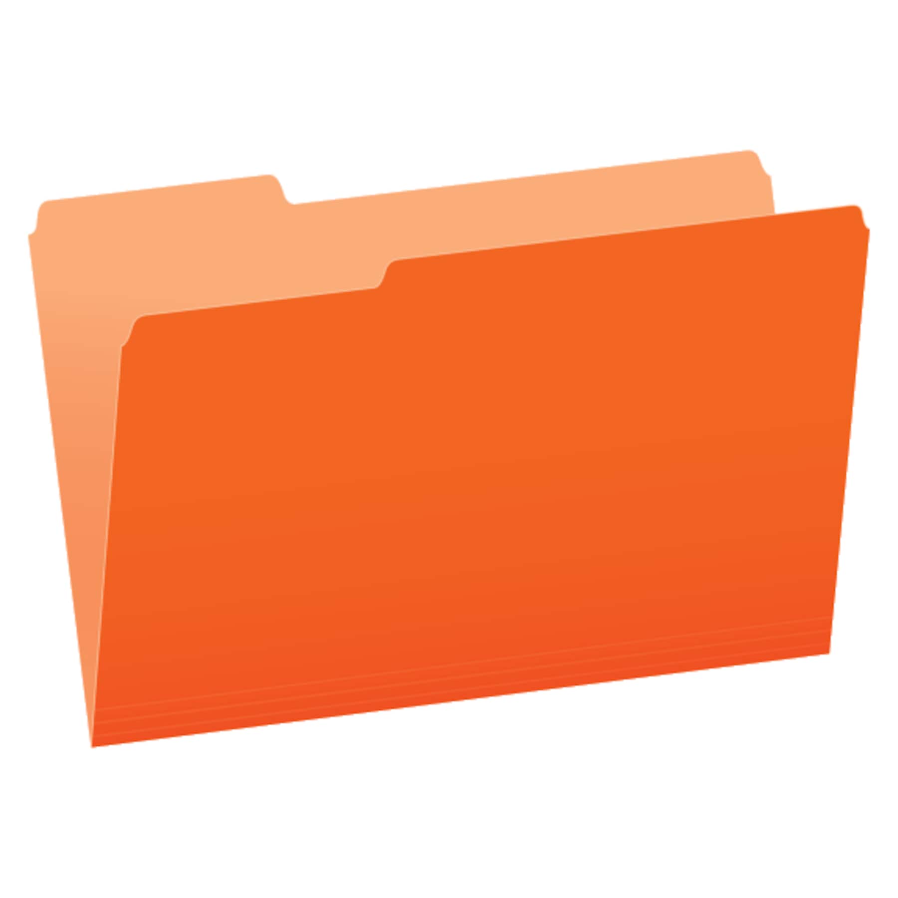 Pendaflex Two-Tone File Folder, 3-Tab, Legal Size, Orange, 100/Box (153 1/3 ORA)